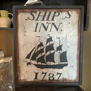 Primitive, Colonial, Wooden Tavern Sign