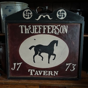 Letrero de taberna primitivo, colonial y de los primeros tiempos de Estados Unidos