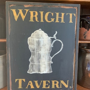 Primitive, Colonial, Early American, Wooden Tavern Sign