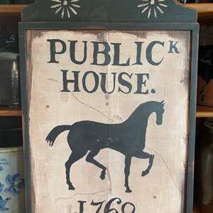 Primitive, Colonial, Early American, Wooden Tavern Sign
