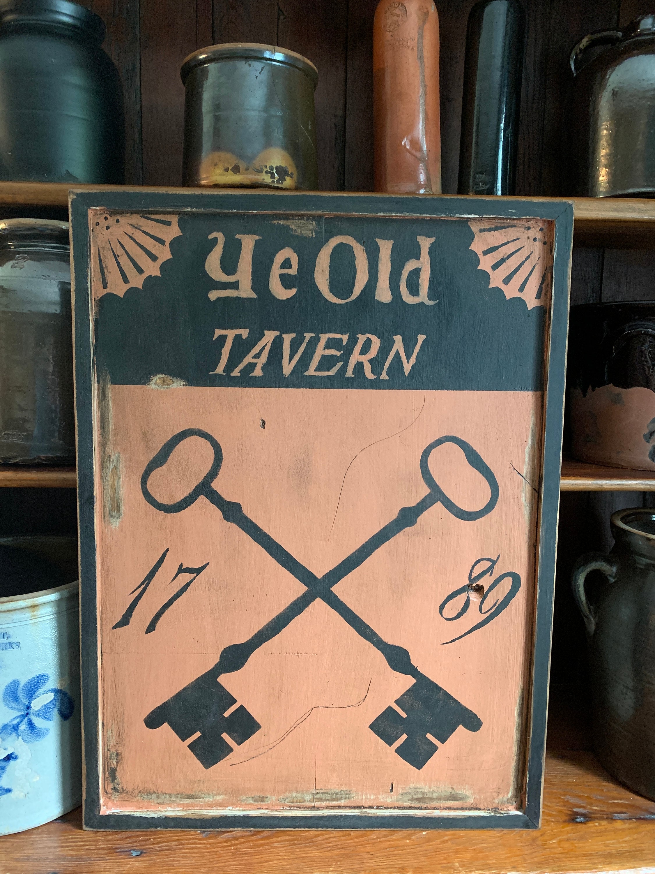 Colonial Sign Primitive, Colonial, Early American Wooden Tavern Sign - Etsy