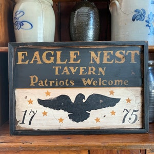 Primitive, Colonial, Early American Tavern Sign