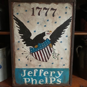Primitive, Colonial, Early American, Wooden Tavern Sign