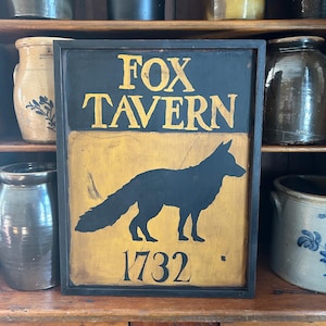 Primitive, Colonial, Early American Tavern sign