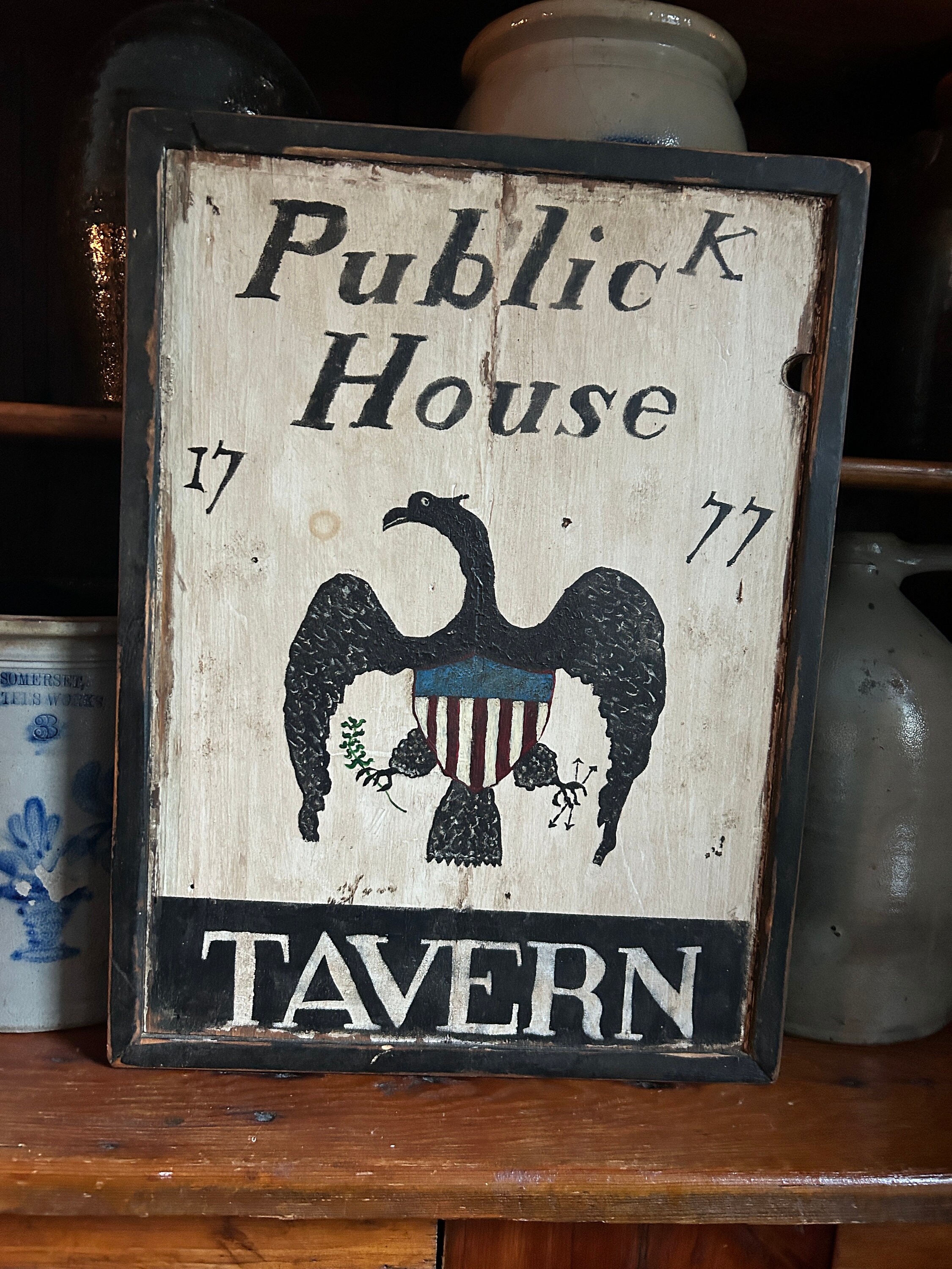 Colonial Sign Primitive,colonial,early American Tavern Sign - Etsy