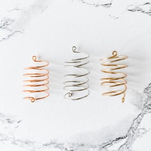 Simple Spiral Midi Rings / Minimalist Coil Ring Gold Band, Silver Band Copper Band