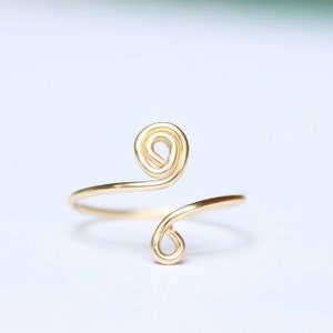 Toe Ring or Midi Ring/ thin toe ring / gold / silver adjustable toe ring image 1