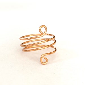 Adjustable Thin Spiral Toe Ring / Knuckle Ring / Minimalist Toe Ring Gold Silver Copper