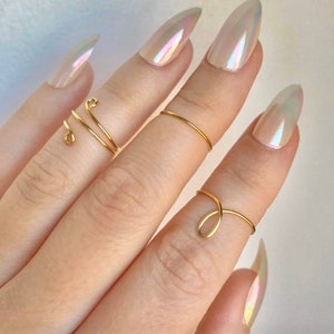 Set of 3 Gold Midi Rings/ Gold Ring Set/ gifts for her