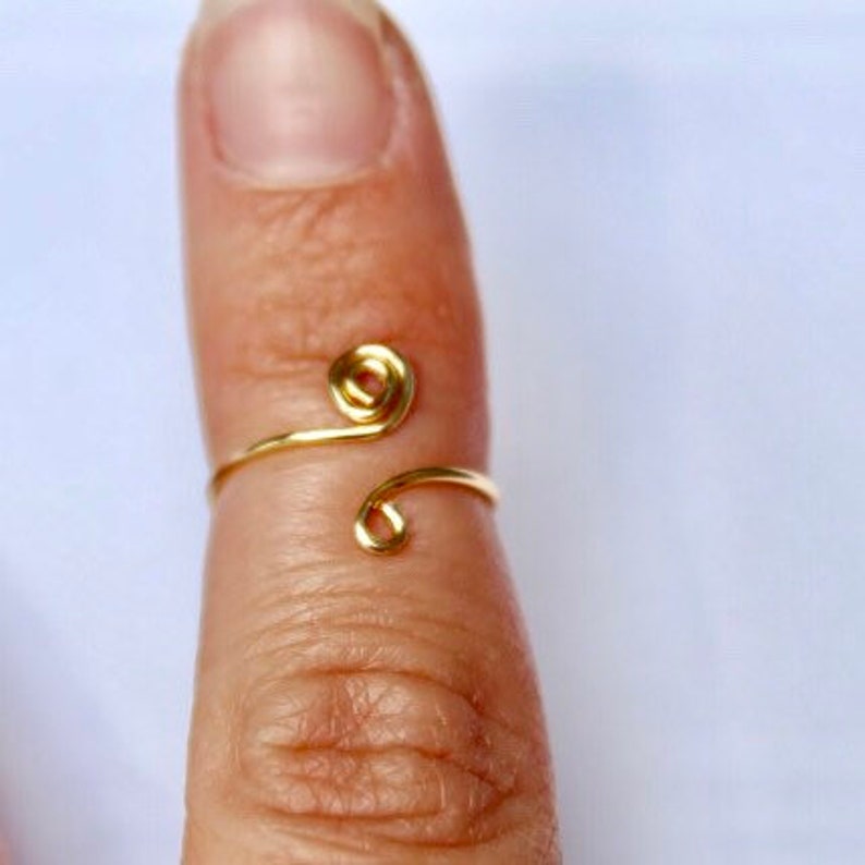 Toe Ring or Midi Ring/ thin toe ring / gold / silver adjustable toe ring image 5