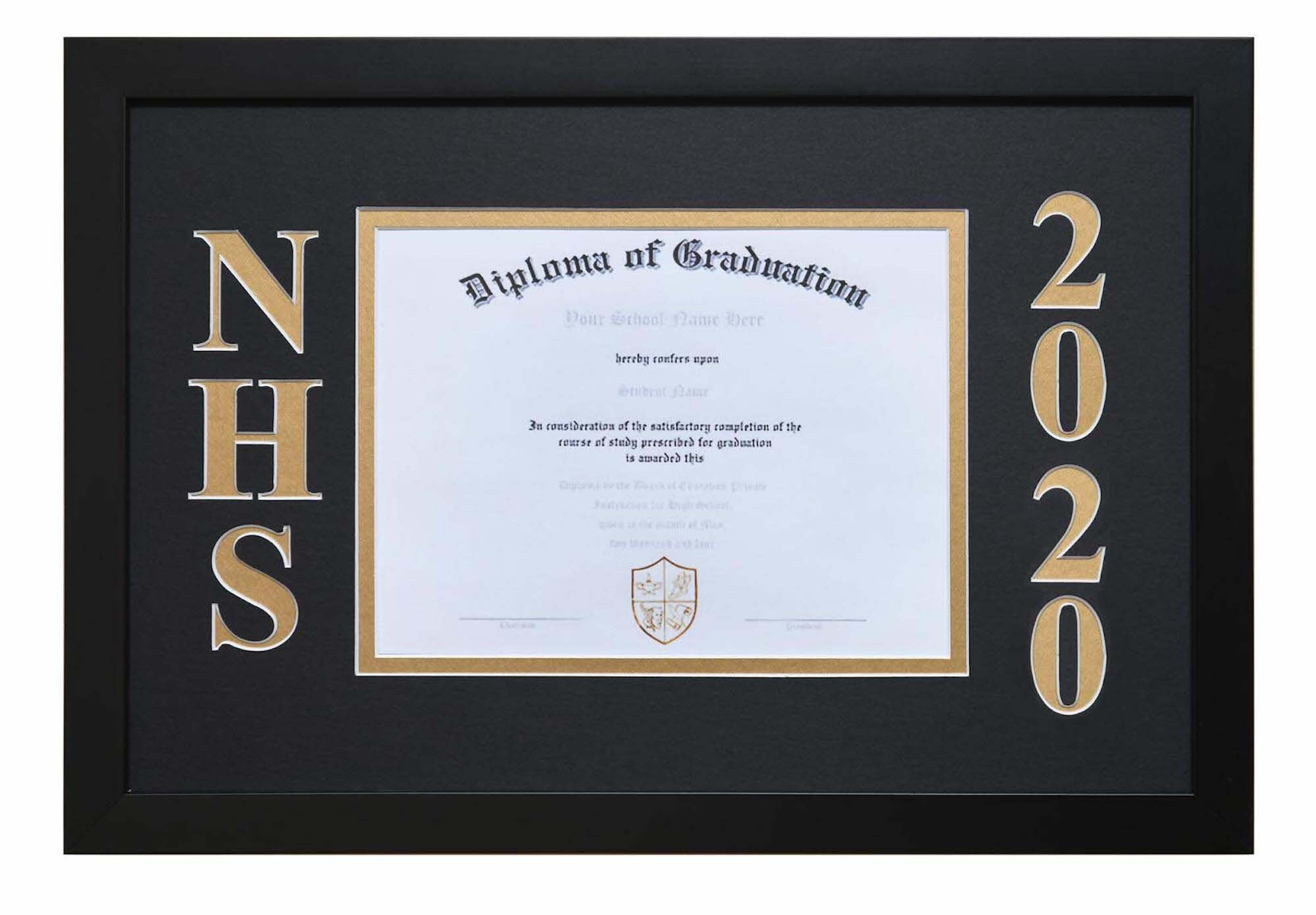 Diploma Frame w/ Custom Matting Horizontal Etsy