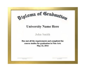 Diploma and Document Frame No Matting, Brushed Gold