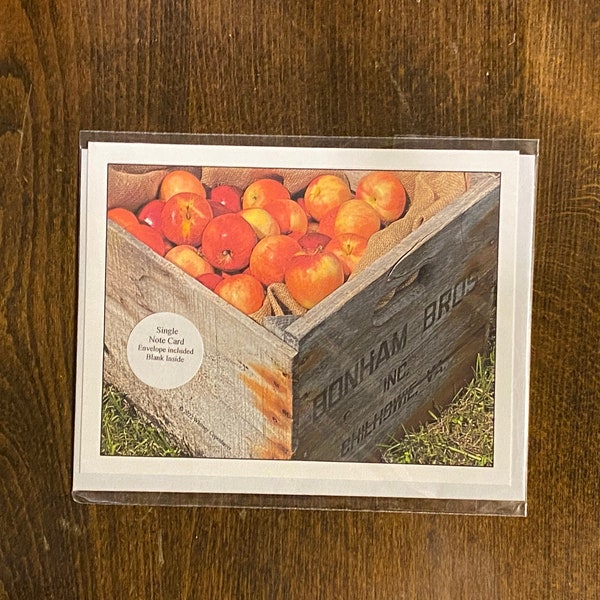 Note Card Rustic Apple Crate Chilhowie Virginia Rustic Photography Greeting Card Stationery