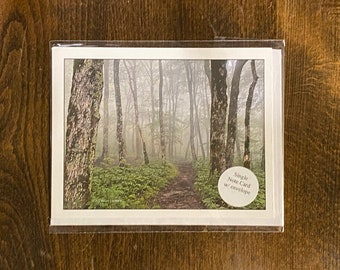 Note Card Greeting Card Appalachian Trail Virginia Woods Trees Fog Photography Stationery