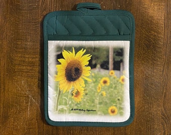 Pot Holder Kitchen Sunflowers Rustic Photography Gift