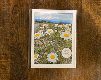 Note Card Set Wild Daisies Mountains Photography Stationery