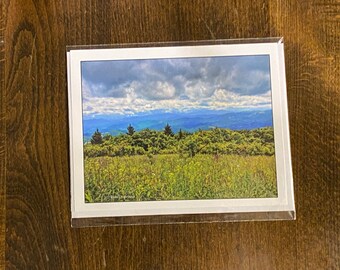 Note Card Mountains Landscape Whitetop Virginia Photography Stationery