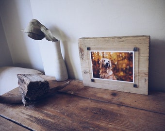 Pet photo gift - personalised pet frames - pet photo frame - dog lover gifts - wooden photo frame - reclaimed wood frames - dog owner gift -