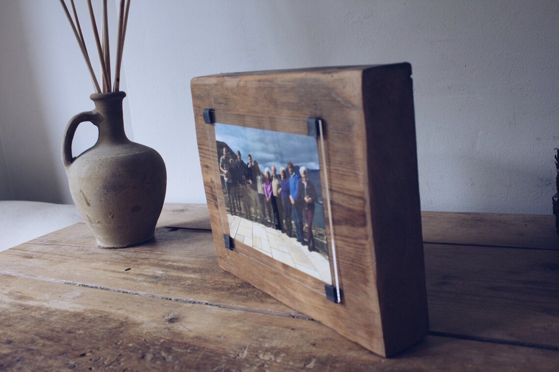 Custom Made Picture Frame Reclaimed Wood Photo Frame 60th Etsy