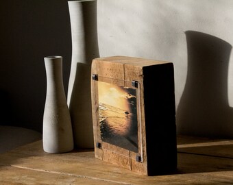 Gifts for surfers - wood photo frame  - wood block frame - surfing gifts - surfing photography - surf wood art - beach lifestyle - one off