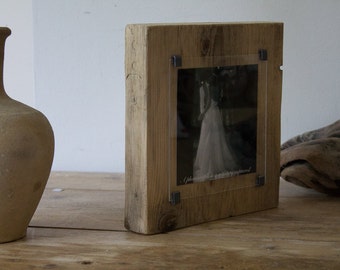 Wedding photo frame  - unique wedding photo frames - 5th anniversary gift  - reclaimed wood - bespoke  - one off - handmade - wedding gifts