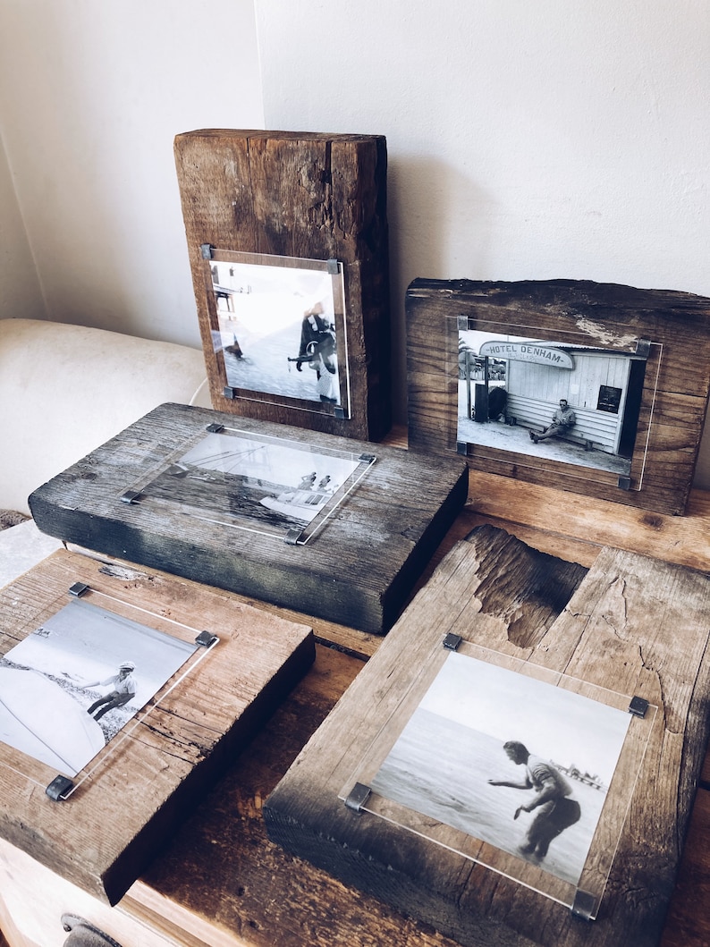Bespoke handmade photo frames made from unique pieces reclaimed wood , driftwood and Sea Defences one of a kind handcrafted natural image 1
