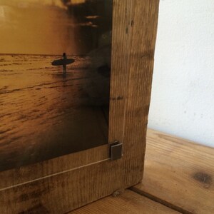 Gifts for surfers Surf photo surf art surfing decor handmade photo frame beach vibes one off reclaimed wood image 2