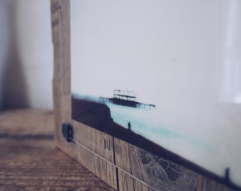 Brighton abstract photo  - handmade decor - photo frame - Driftwood - One of a kind - Bespoke - - Brighton - reclaimed wood