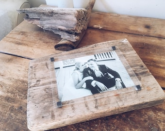 Wedding photo frames  - unique wedding  gift - 5th anniversary - Driftwood - bespoke  - one off - handmade gift - reclaimed wood -