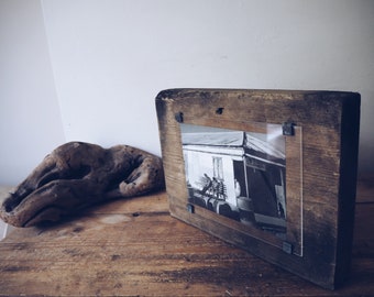 Bespoke handmade photo frames - made from unique  reclaimed wood , driftwood and Sea Defences - one of a kind - handcrafted - one off