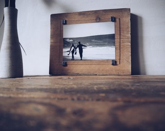 Gift for surfers - Reclaimed wood - reclaimed wood photo frame - surf photos - surfs up - handmade - one of a kind - bespoke - custom made