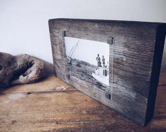 Bespoke handmade photo frames - made from unique pieces reclaimed wood , driftwood and Sea Defences - one of a kind - handcrafted - one off
