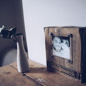 Handmade photo frame  - Reclaimed wood  -   - one of a kind  - unique  - bespoke - one off - handcrafted - industrial vibes -