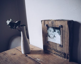 Handmade photo frame  - Reclaimed wood  -   - one of a kind  - unique  - bespoke - one off - handcrafted - industrial vibes -