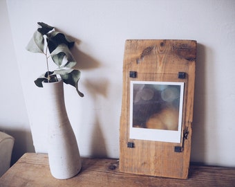 Reclaimed wood photo frame - abstract photo - unique  - distressed wood  - one of a kind - reclaimed wood frame - hand made - one off