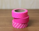 Washi Tape Set of 3 - The Neon Pink set - N01/N05/N06