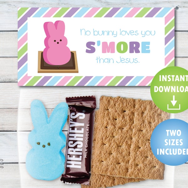 Smore Easter Treat Topper - No Bunny Loves You Smore Than Jesus