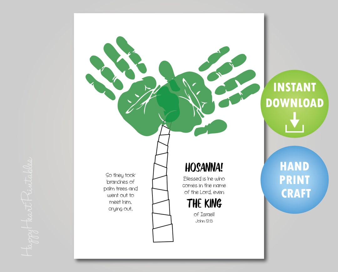 Palm Sunday Handprint Craft Printable Etsy Palm Sunday Handprint Craft Printable Etsy
