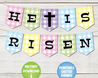 Banner de Pascua imprimible: "Él ha resucitado"