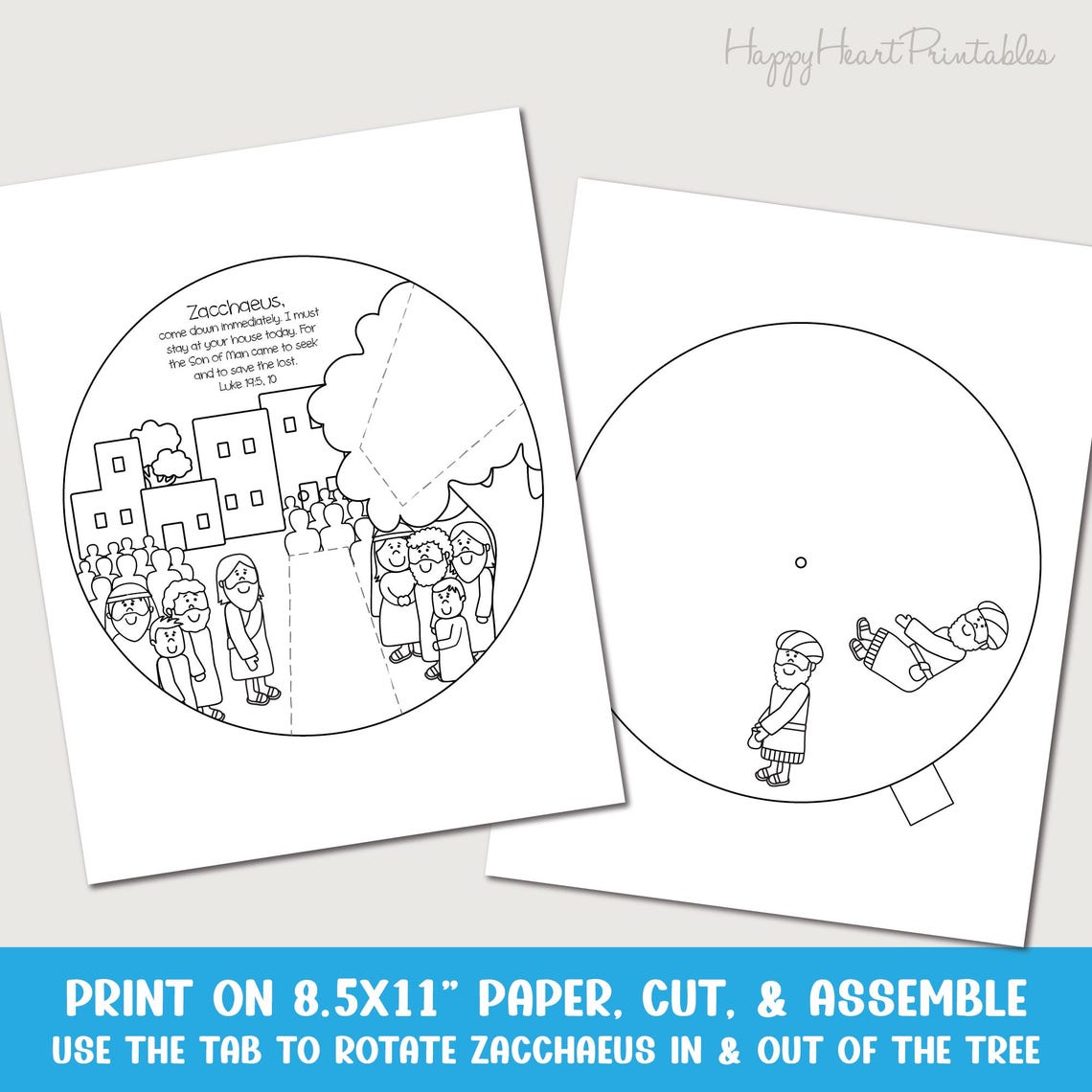 Zacchaeus Printable Craft - Etsy