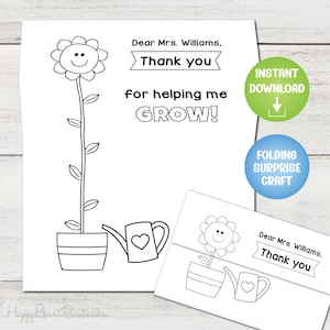 Tarjeta de agradecimiento para el maestro: Gracias por ayudarme a crecer - Tarjeta sorpresa plegable