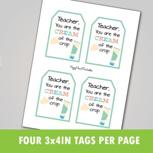 Teacher Appreciation Gift Tag - Printable Hand Cream Gift Tag - Etsy