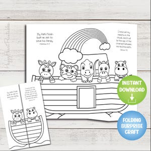 Noah&#39;s Ark Folding Surprise Bible Craft with Animals