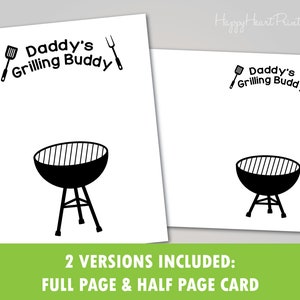 Daddy's Grilling Buddy - Father's Day Handprint Card - Etsy