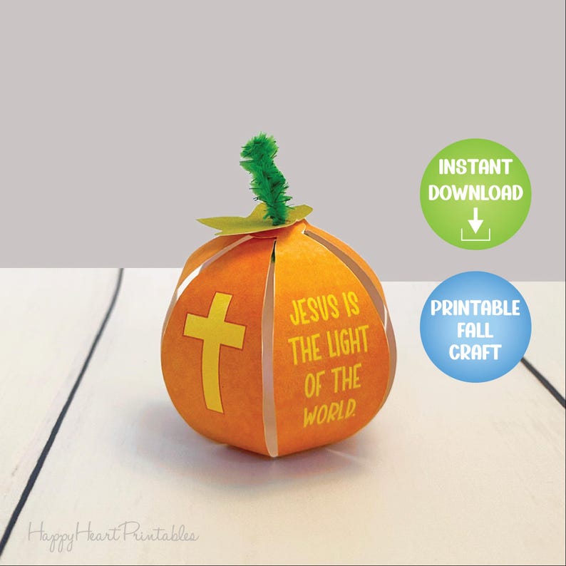 Paper Pumpkin With Cross Craft - Etsy