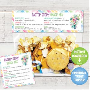 Christian Easter Story Snack Mix Topper & Tag