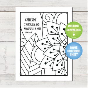 Personalized Bible Verse Coloring Sheet - Psalm 139:14