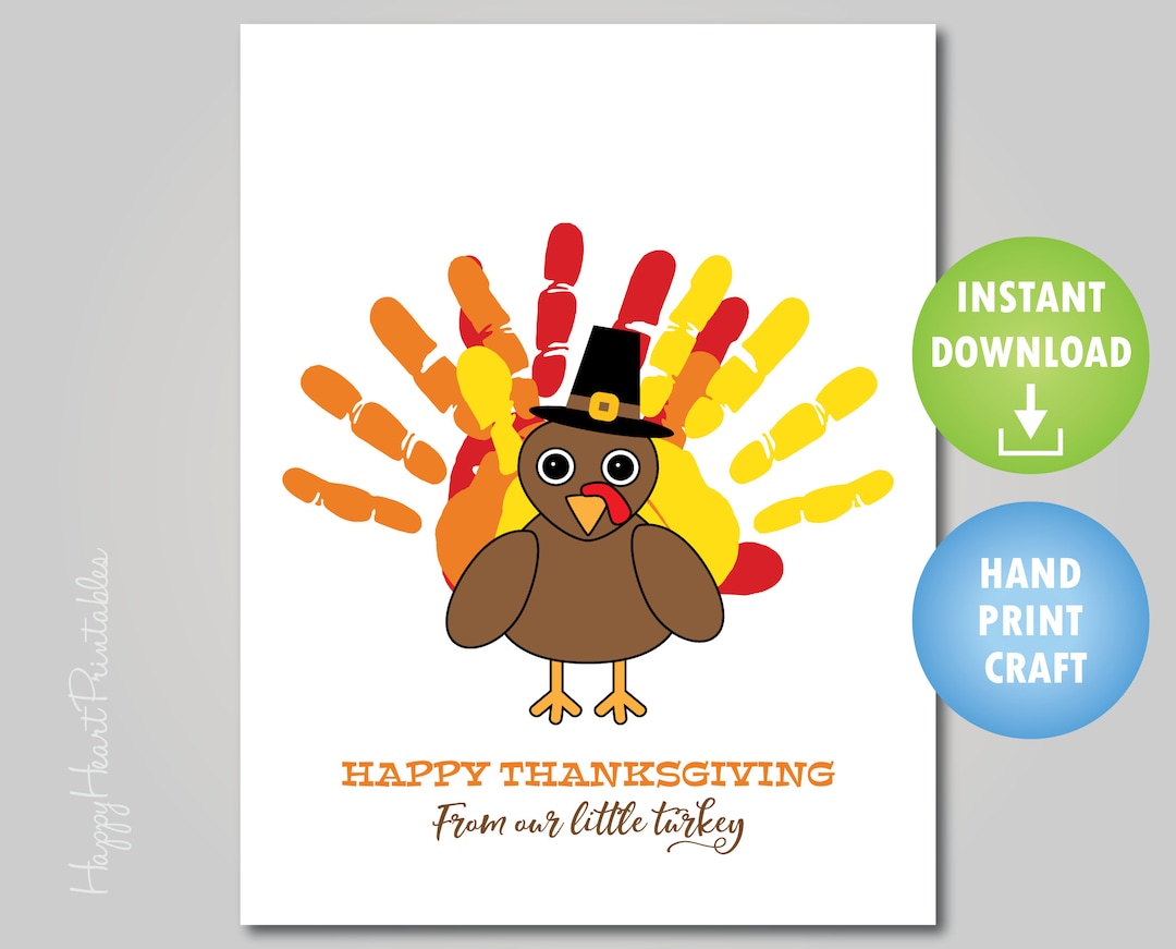 Handprint Turkey Thanksgiving Craft - Etsy
