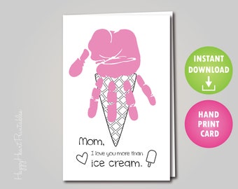 Handprint Ice Cream Mother's Day Card