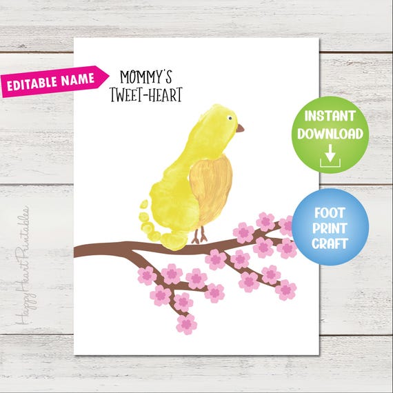 Footprint Bird Mother's Day Craft - Tweetheart